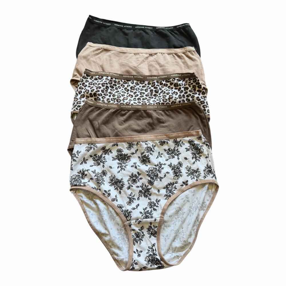 Adrienne Vittadini Studio Cotton Stretch Briefs Bundle 5 Pair Size Medium NWT